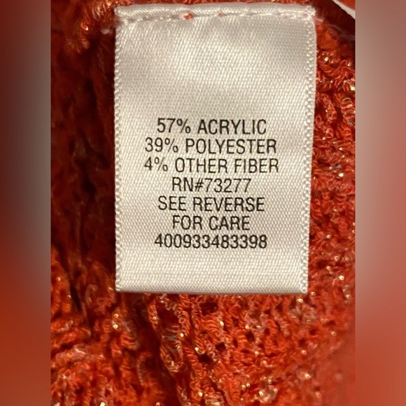 ELLE Open Knit V-Neck Sweater, L - Picture 4 of 4